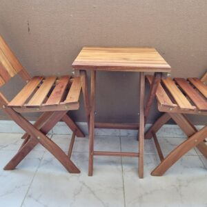 MESA CUADRADA PLEGABLE + 2 SIL